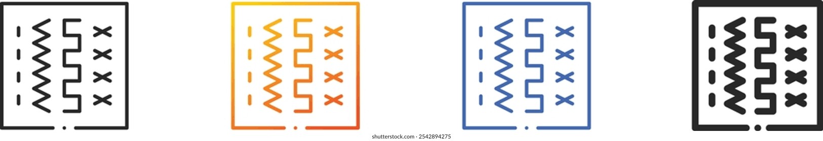 Needlework icon.Thin Linear, Gradient, Blue Stroke and bold Style Design Isolated On White Background