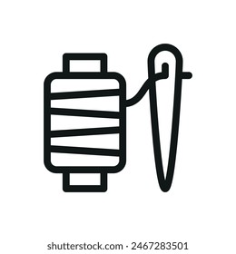 Needlework isolated icon, sewing vector symbol with editable stroke