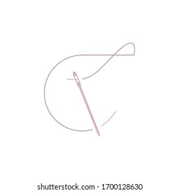 Needlework logo template vector icon design