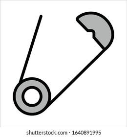 needlework tool flat icon pin