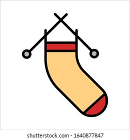 needlework tool flat icon set