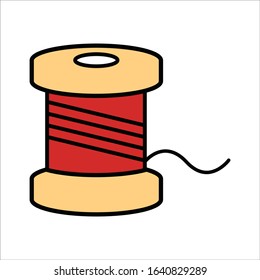 needlework tool flat icon spool needle