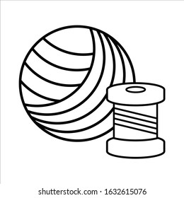 needlework tool line icon thread