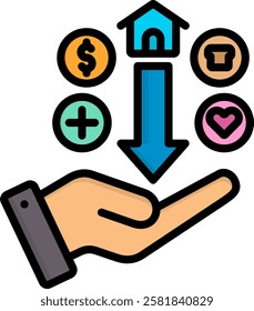 Needs Icon Lineal Color Vector Illustration