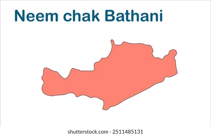 Mapa de subdivisão de Neem chak Bathani, Distrito de Gaya, Estado de Bihar, República da Índia, Governo de Bihar, Território indiano, Índia Oriental, política, aldeia, turismo