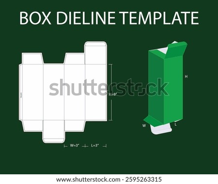 Neem facewash Box 3x3x8 inch Dieline Template. Design Editable Vectoe File