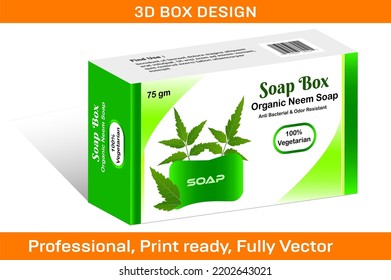 Neem Soap 75 Gm Box Packaging Design Template