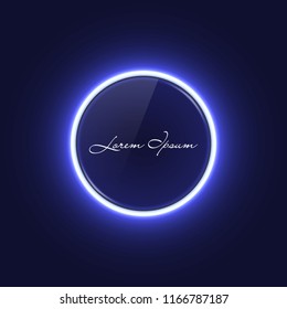 Neeon Circle Banner With Glow Light Effect