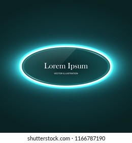 neeon circle banner with glow light effect