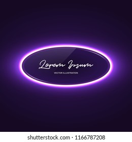 neeon circle banner with glow light effect