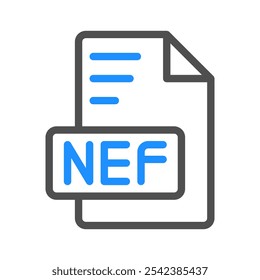 Ícone de arquivo de documento de contorno nef colorido para design, adequado para site, UI e aplicativo móvel.