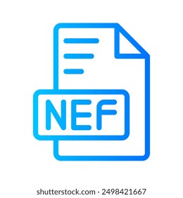 Nef Document file picture gradient icon. format file type icons symbol, Extension, type data, vector illustration.