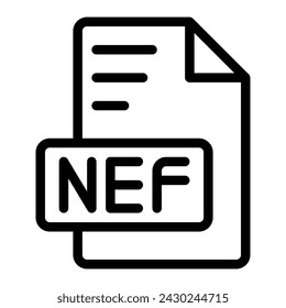 Nef icon outline style design image file. image extension format file type icon. vector illustration