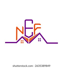Logo NEF Real State, logo NEF simple et moderne. NEF luxueux alphabet design  