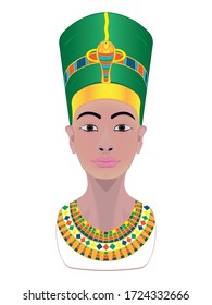 Neferneferuaten Or Nefertiti The Famous Egyptian Queen Of Pharaoh Akhenaten Drawing In Vector