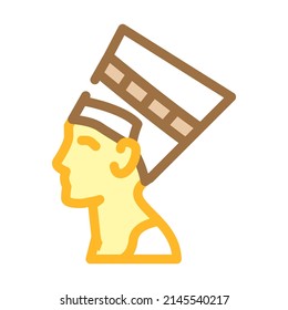 nefertiti egypt queen color icon vector. nefertiti egypt queen sign. isolated symbol illustration