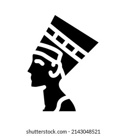 nefertiti egypt queen glyph icon vector. nefertiti egypt queen sign. isolated contour symbol black illustration