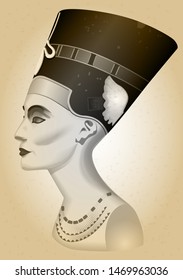 Nefertiti Egyptian Queen. Silhouette Nefertiti Icon. Vector illustration