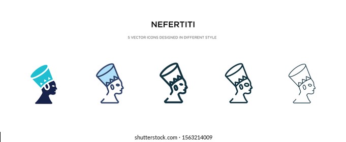 nefertiti icon in different style vector illustration. two colored and black nefertiti vector icons designed in filled, outline, line and stroke style can be used for web, mobile, ui