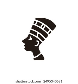 Nefertiti icon. Flat silhouette version.