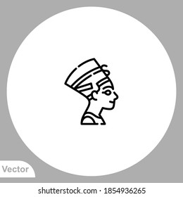 Nefertiti icon sign vector,Symbol, logo illustration for web and mobile