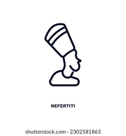 nefertiti icon. Thin line nefertiti icon from culture and civilization collection. Outline vector isolated on white background. Editable nefertiti symbol can be used web and mobile