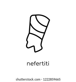 nefertiti icon. Trendy modern flat linear vector nefertiti icon on white background from thin line Culture collection, outline vector illustration