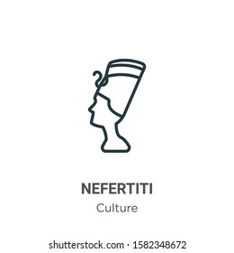 Nefertiti outline vector icon. Thin line black nefertiti icon, flat vector simple element illustration from editable culture concept isolated on white background