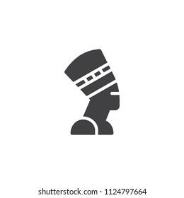 Nefertiti Profile vector icon. filled flat sign for mobile concept and web design. Egyptian queen simple solid icon. Symbol, logo illustration. Pixel perfect vector graphics