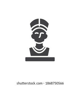 Nefertiti Queen vector icon. filled flat sign for mobile concept and web design. Ancient Egyptian queen Nefertiti  glyph icon. Symbol, logo illustration. Vector graphics