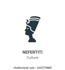 Nefertiti vector icon on white background. Flat vector nefertiti icon symbol sign from modern culture collection for mobile concept and web apps design.