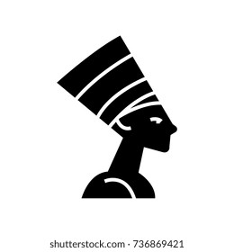 nefertity - egypt icon, illustration, vector sign on isolated background