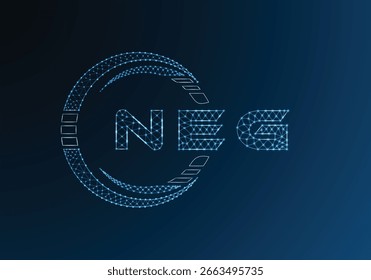 NEG baixo design de vetor de logotipo de letra poli. Projeto de logotipo inferior poli NEG. Logotipo poli baixo.
