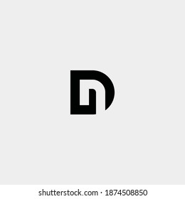 Logotipo Negatif Letra D diseño vectorial DN 