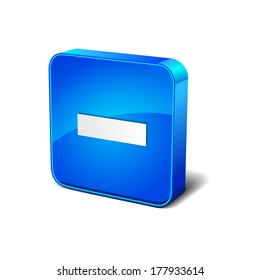 Negative 3d Rounded Corner Blue Vector Icon Button