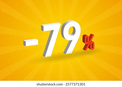 Negative 79% discount 3D text for sells and promotion.