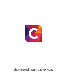 Negative alphabet colorful mosaic, modern unique logo, clean and beautiful colors for the company's initials
