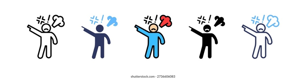 Negative Behavior Icon isometric Vector Illustration