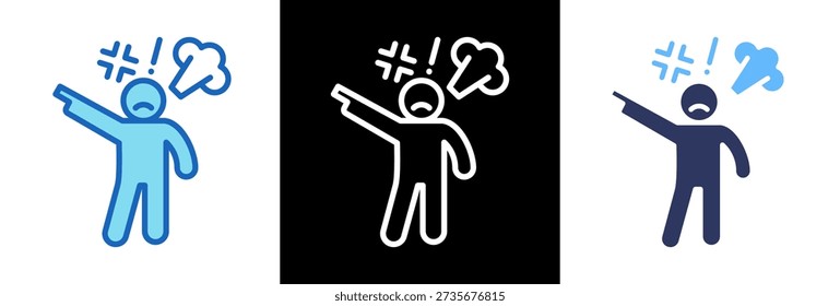 Negative Behavior Icon triplestyle Vector Illustration