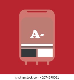 A Negative blood in the bag. Blood bag vector illustration. Healthcare conceptual symbol design. 
