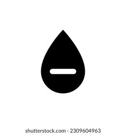 Negativer Bluttyp schwarze Glyphe ui Symbol. Laboruntersuchung. Bluttransfusion. Design der Benutzeroberfläche. Silhouette-Symbol auf weißem Raum. Solides Piktogramm für Web, mobil. Einzelne Vektorgrafik
