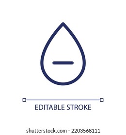 Negative blood type pixel perfect linear ui icon. Laboratory test. Blood transfusion. GUI, UX design. Outline isolated user interface element for app and web. Editable stroke. Arial font used