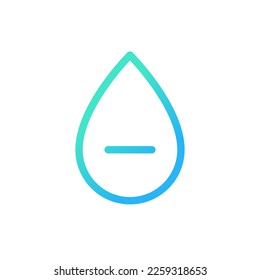 Negative blood type pixel perfect gradient linear ui icon. Laboratory test. Blood transfusion. Line color user interface symbol. Modern style pictogram. Vector isolated outline illustration
