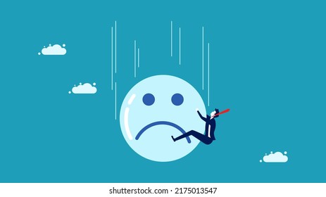 Negative business people make their lives worse. Bad attitude. vector illustration