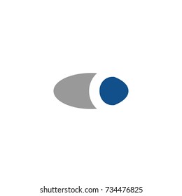 Negative C Letter on Eye Icon Logo Vector
