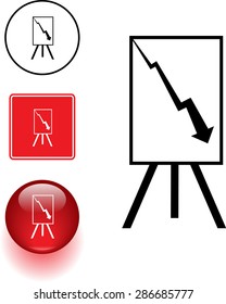 signo y botón de símbolo de gráfico negativo