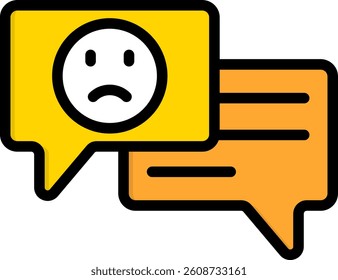 Negative Comment Icon Lineal Color Vector Illustration