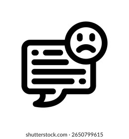 negative comment line icon. Clean and minimalist vector icon for websites, mobile apps, presentations, and logos. Fully scalable and customizable for any project.
