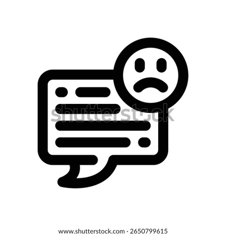 negative comment line icon. Clean and minimalist vector icon for websites, mobile apps, presentations, and logos. Fully scalable and customizable for any project.
