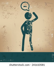 Negative concept,human resource design on old background,grunge vector